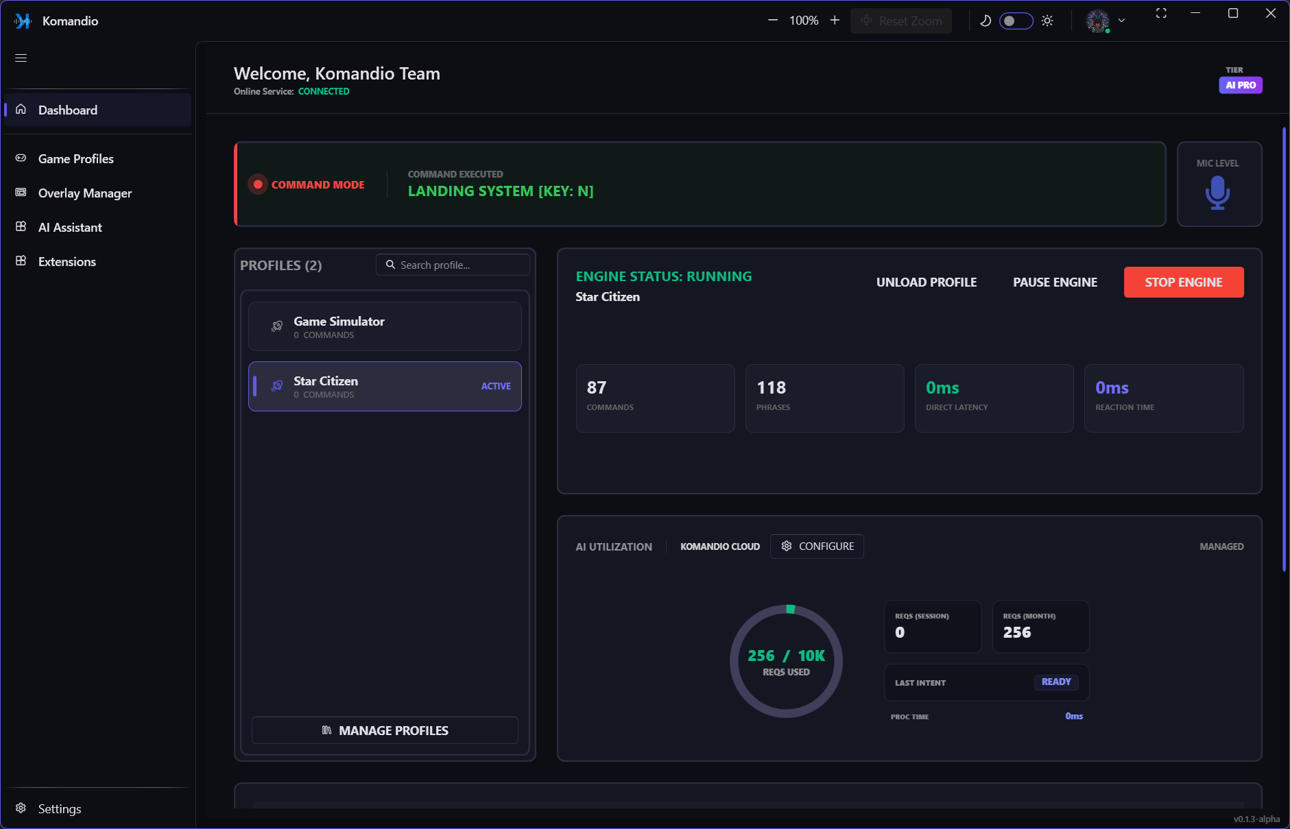 Voice Command Center